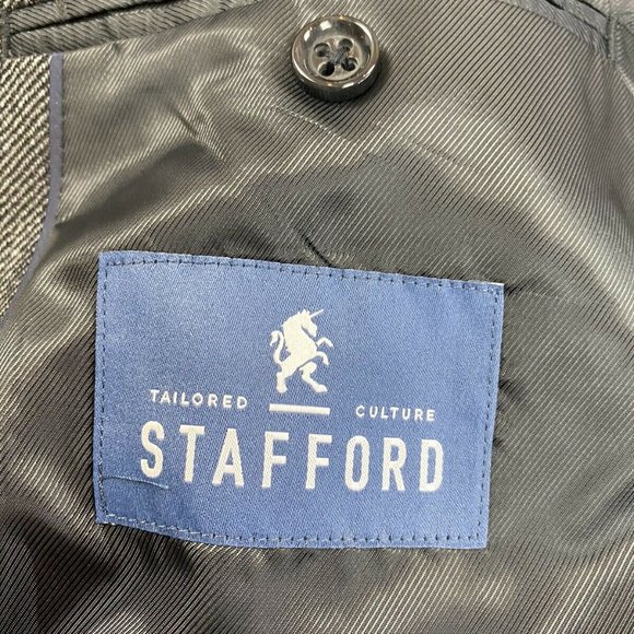 Stafford Signature Classic Fit Grey Tweed Blazer - Picture 5 of 7